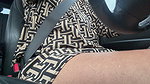 Elegant Sexy Stepmom Drives Cheerfully to Work in the Morning