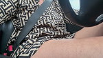 Elegant Sexy Stepmom Drives Cheerfully to Work in the Morning