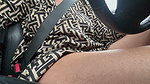 Elegant Sexy Stepmom Drives Cheerfully to Work in the Morning