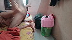 Indian Housewife Licks Husband’s Penis in Her Mouth