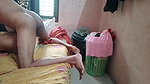 Indian Housewife Licks Husband’s Penis in Her Mouth