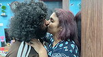 Neck Kiss with Lip Lock in Nighty