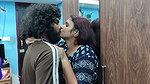 Neck Kiss with Lip Lock in Nighty