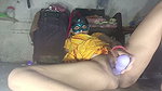 Big pussy sister-in-law put finger in pussy, put dildo and took out pussy water Hindi audio masturbation