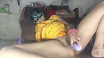 Big pussy sister-in-law put finger in pussy, put dildo and took out pussy water Hindi audio masturbation