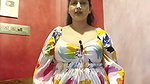 Busty Bengali lady cleavage in white dress