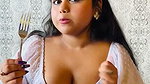 Sexy girl bending milky white huge cleavage deep expose 2