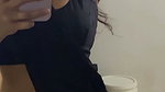 bengali lady mirror selfie video lowhip navel black saree 2 2