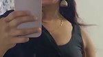 bengali lady mirror selfie video lowhip navel black saree 2 2