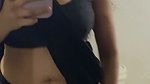 bengali lady mirror selfie video lowhip navel black saree 2 2