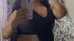 bengali lady mirror selfie video lowhip navel black saree 2 2
