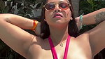 hot busty desi lady huge hanging tits in red bra 2 2