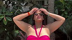 hot busty desi lady huge hanging tits in red bra 2 2