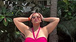 hot busty desi lady huge hanging tits in red bra 2 2