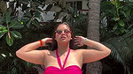 hot busty desi lady huge hanging tits in red bra 2 2