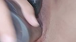 Horny asian teen fucks herself with a dildo