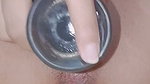 Horny asian teen fucks herself with a dildo