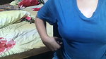 Horney young girl get naked and boob press by dancing