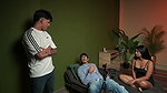 Behind the Scenes! My Curious Stepsister Finds Me Masturbating on the Couch