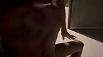 Outdoor with a beautiful girlfriend in front of the door of the room