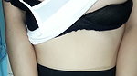 She wore a black bra and white panties just for me to stroke
