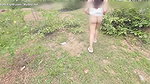 Thai Girl Walking Masturbation in the Jungle Thai Outdoor Public