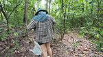 Thai girls walking and talking and picking mushrooms in the forest, secretly showing in the deep forest Clear Thai voice