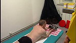 Two thais giving this man a massage