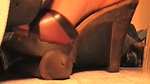 A girl tramples a guy s genitals with her massive heels
