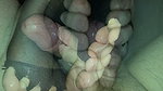 Amateur Footjob 82 Nylon Socks with Toes out Ballbusting Nylon Feet Fuck and Hot Cumshot