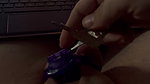 Ball Busting my Caged Clitty with Large Thick Dildo