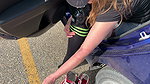 BallbustingExtremeBallbusting Ball Kicking in Roller Skates PantyhoseStockings Long Socks