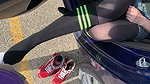 BallbustingExtremeBallbusting Ball Kicking in Roller Skates PantyhoseStockings Long Socks
