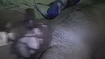 Beauty tramples and jerks off guy s penis
