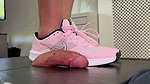 Bestie Enjoying my Foot Work and Stomping Techniques on his Cock with my Pink Trainers