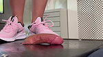 Bestie Enjoying my Foot Work and Stomping Techniques on his Cock with my Pink Trainers