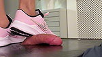 Bestie Enjoying my Foot Work and Stomping Techniques on his Cock with my Pink Trainers