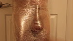 Cellophane Ballbusting restrained in Pain
