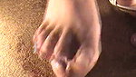 Cock trampling in sandals