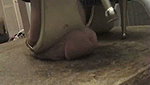 Girl massages guy s penis with shoes