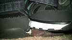 Girl tramples guy s dick with sneakers