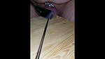 Hard self Ballbusting with a Crop and Whip