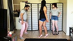 Hitting the groin with long heels