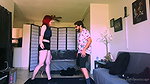 Homemade punishment for guy in the balls