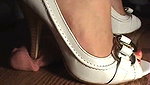 Hottie in white shoes tramples guy s balls