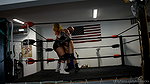 In the ring the guy gets hit in the groin many times