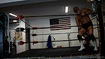 In the ring the guy gets hit in the groin many times