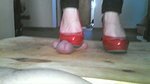 Jewels Foot Fantasy Gems Crushing His Cock and Balls in Red Pumps