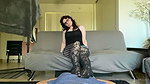 Mistress in stockings humiliates guy