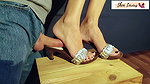 Silver Clogs Shoejob and Cock Trample between the Sole of the Foot and the Hooves Cum on Soles